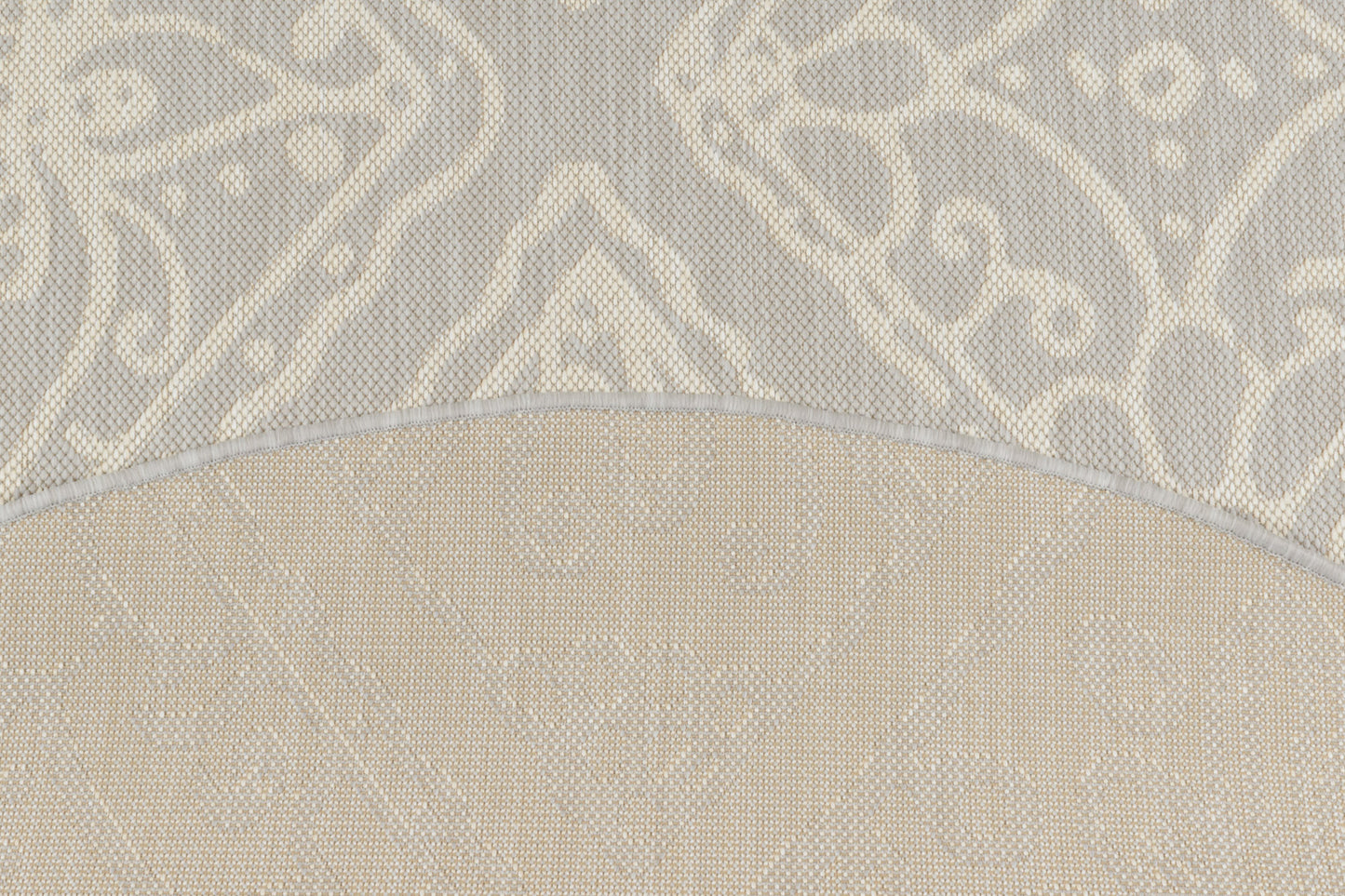 Tapis avec ornement floral gris rond : SAM1705GRI - Nazar rugs