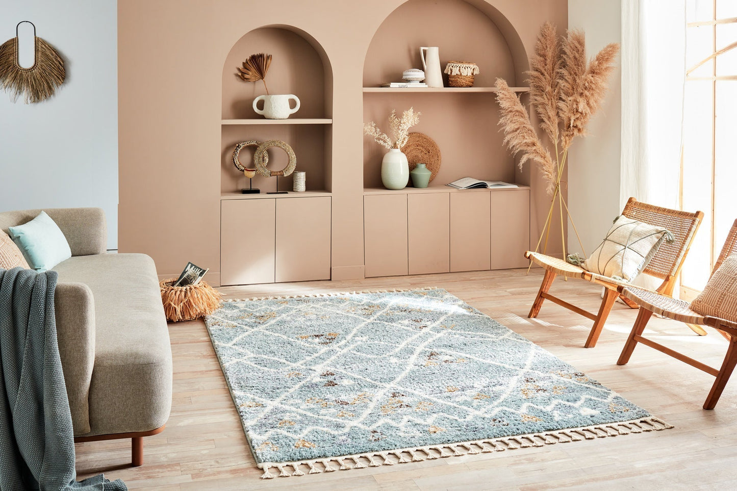 Tapis berbère en laine bleu turquoise Nazar rugs