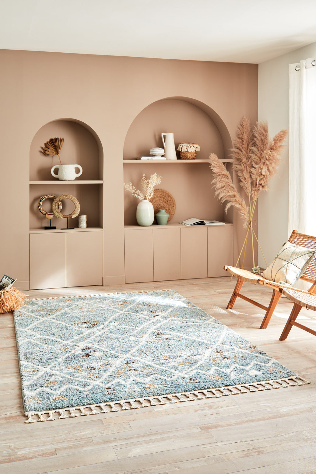 Tapis berbère en laine bleu turquoise Nazar rugs