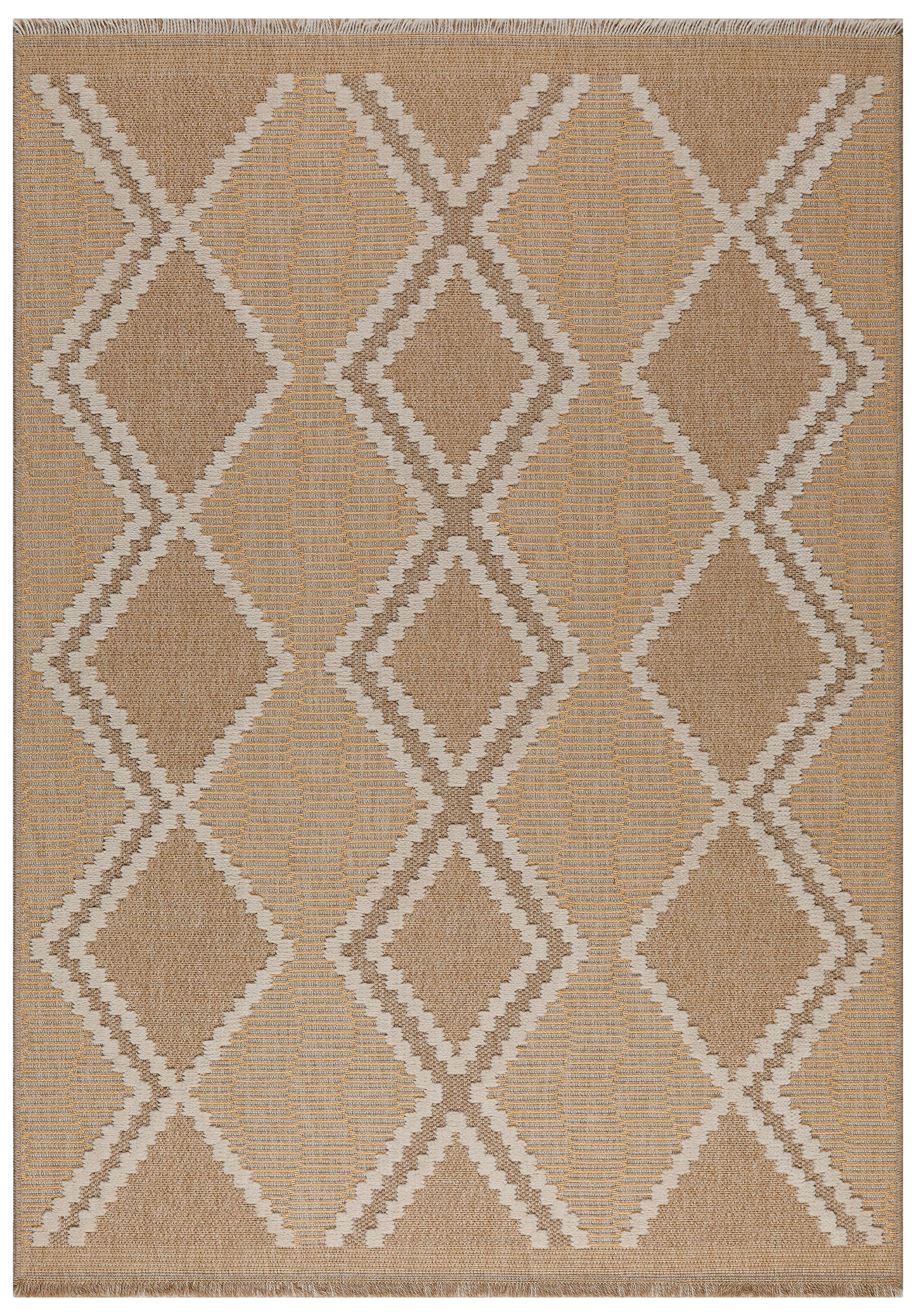 TULUM - tapis de salon - intérieur et extérieur jaune - aspect jute motifs géométriques: TUL9048JAU - Nazar rugs