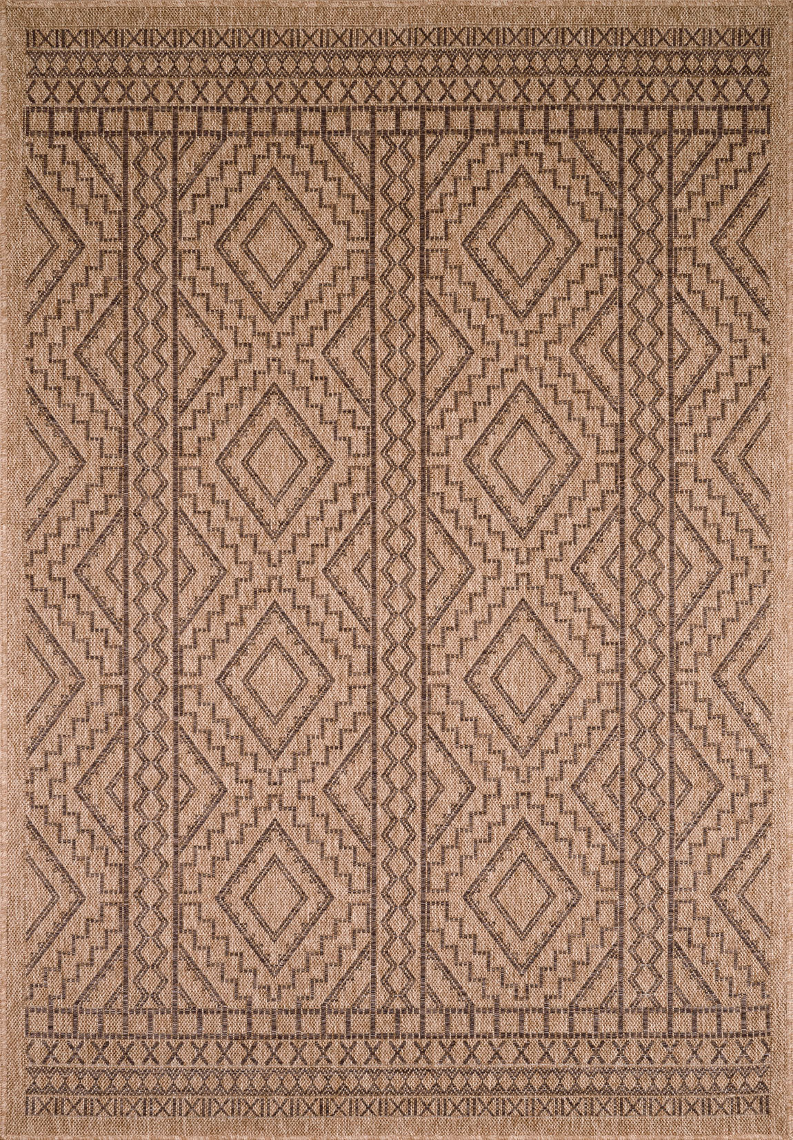 Tapis effet jute naturel motif géométrique Nazar rugs