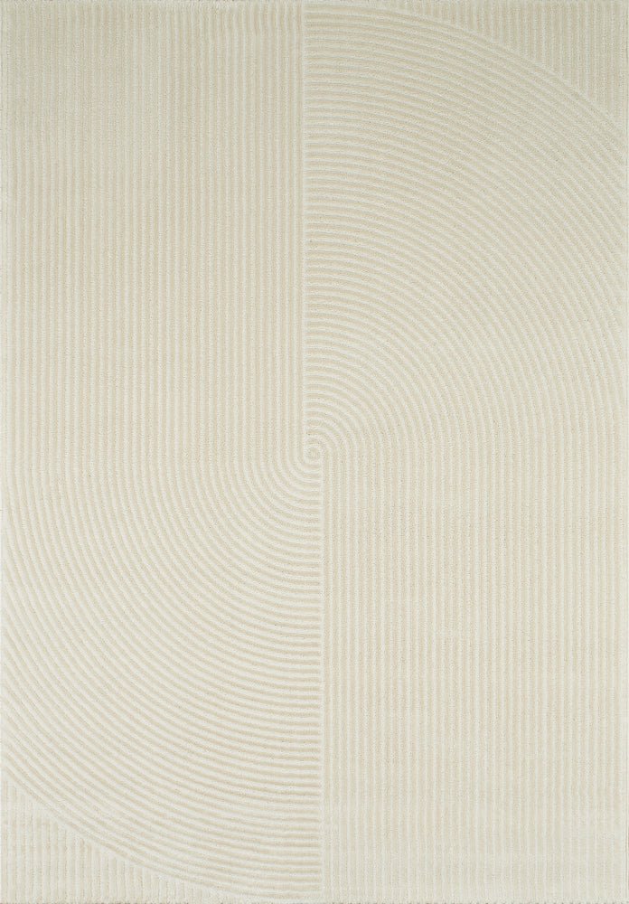 Tapis motif géométrique poils en relief crème Nazar rugs