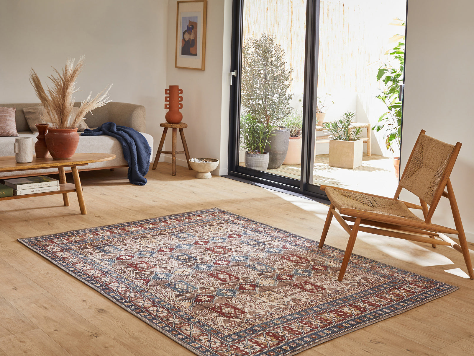Tapis persan multicolore, style vintage Nazar rugs