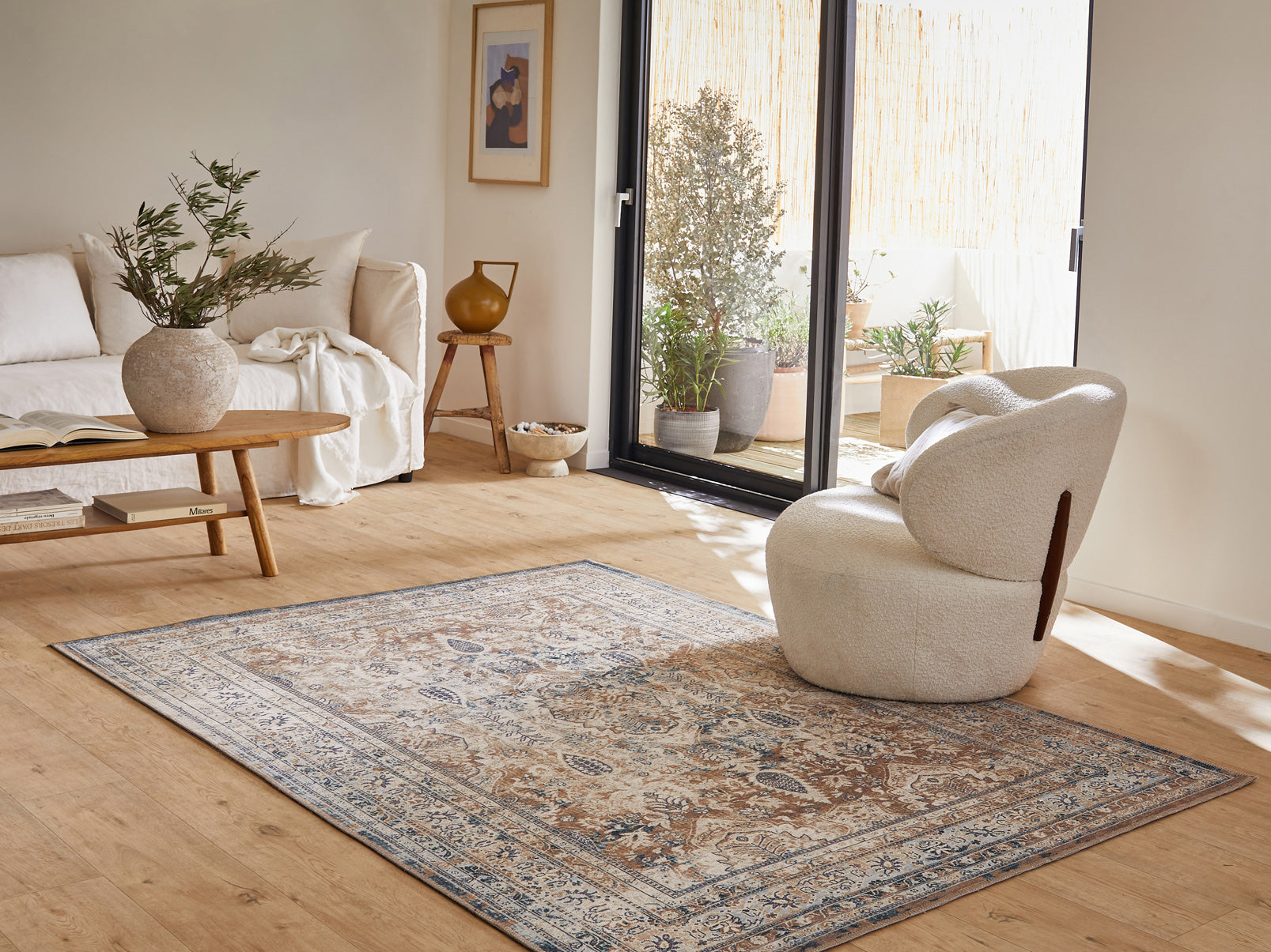 Tapis vintage bleu Nazar rugs