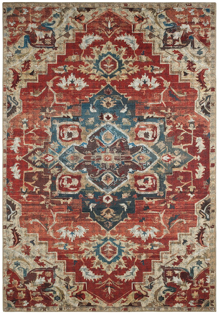 Tapis vintage motif multicolore fleuri Nazar rugs