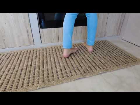 Tapis effet jute naturel à motifs orientaux blancs : NAT8874BLA
