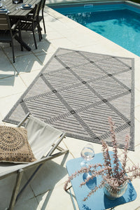 Tapis intérieur extérieur motif géométrique gris : ACA1672GRI - Nazar rugs