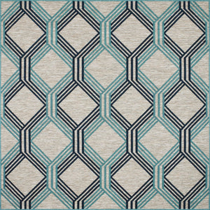 Tapis motif géométrique bleu intérieur extérieur : ACA1686BLE - Nazar rugs