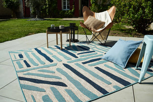 Tapis intérieur extérieur bleu : ACA1689BLE - Nazar rugs