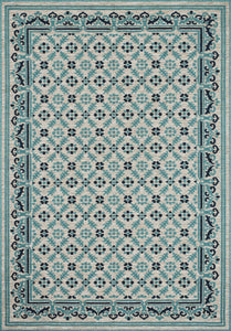 Tapis intérieur extérieur motif persan bleu : ACA1693BLE - Nazar rugs