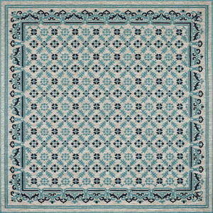 Tapis intérieur extérieur motif persan bleu : ACA1693BLE - Nazar rugs