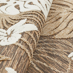 Tapis feuille beige indoor outdoor : ACA1699BEI - Nazar rugs