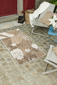 Tapis feuille beige indoor outdoor : ACA1699BEI - Nazar rugs