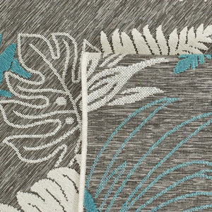 Tapis feuille bleu indoor outdoor : ACA1699BLE - Nazar rugs