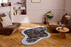 Âme fauve – Tapis en laine zébré - bleu Âme fauve