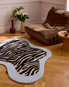 Âme fauve – Tapis en laine zébré - bleu Âme fauve