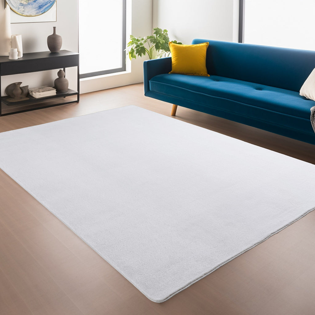 ALBA - Tapis Blanc à Poils Courts Doux - ALB1400BLA ALBA