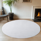 ALBA - Tapis Blanc Rond à Poils Courts Doux - ALB1400BLA ALBA