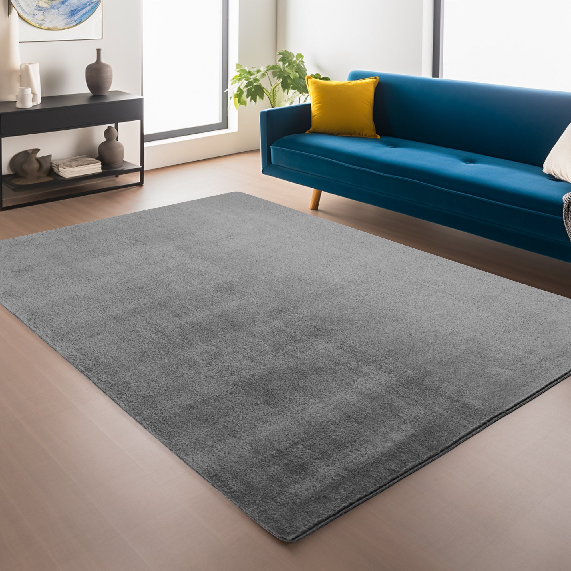 ALBA - Tapis Gris à Poils Courts Doux - ALB1400GRI ALBA