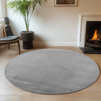 ALBA - Tapis Gris Rond à Poils Courts Doux - ALB1400GRI ALBA