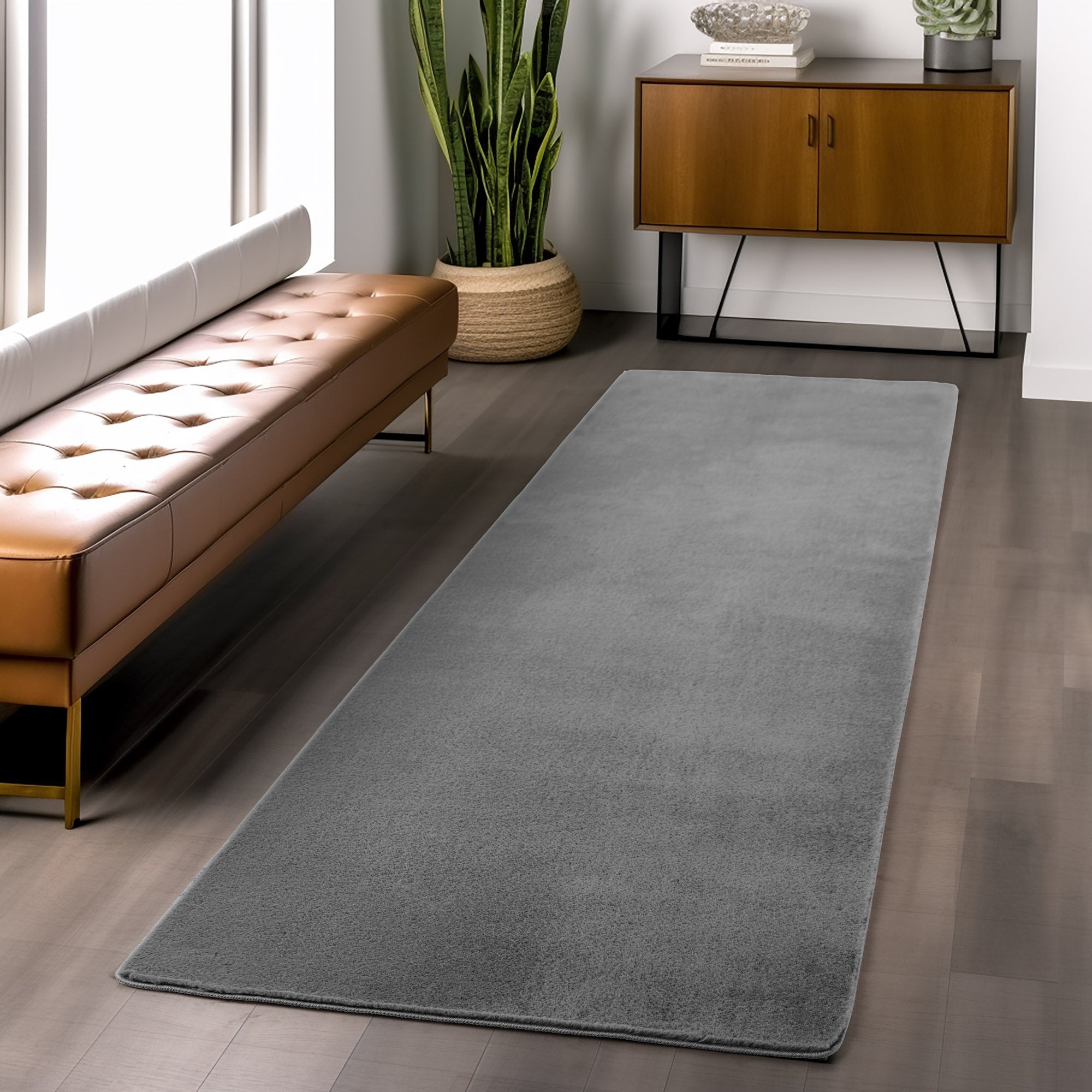 ALBA - Tapis Gris à Poils Courts Doux - ALB1400GRI ALBA