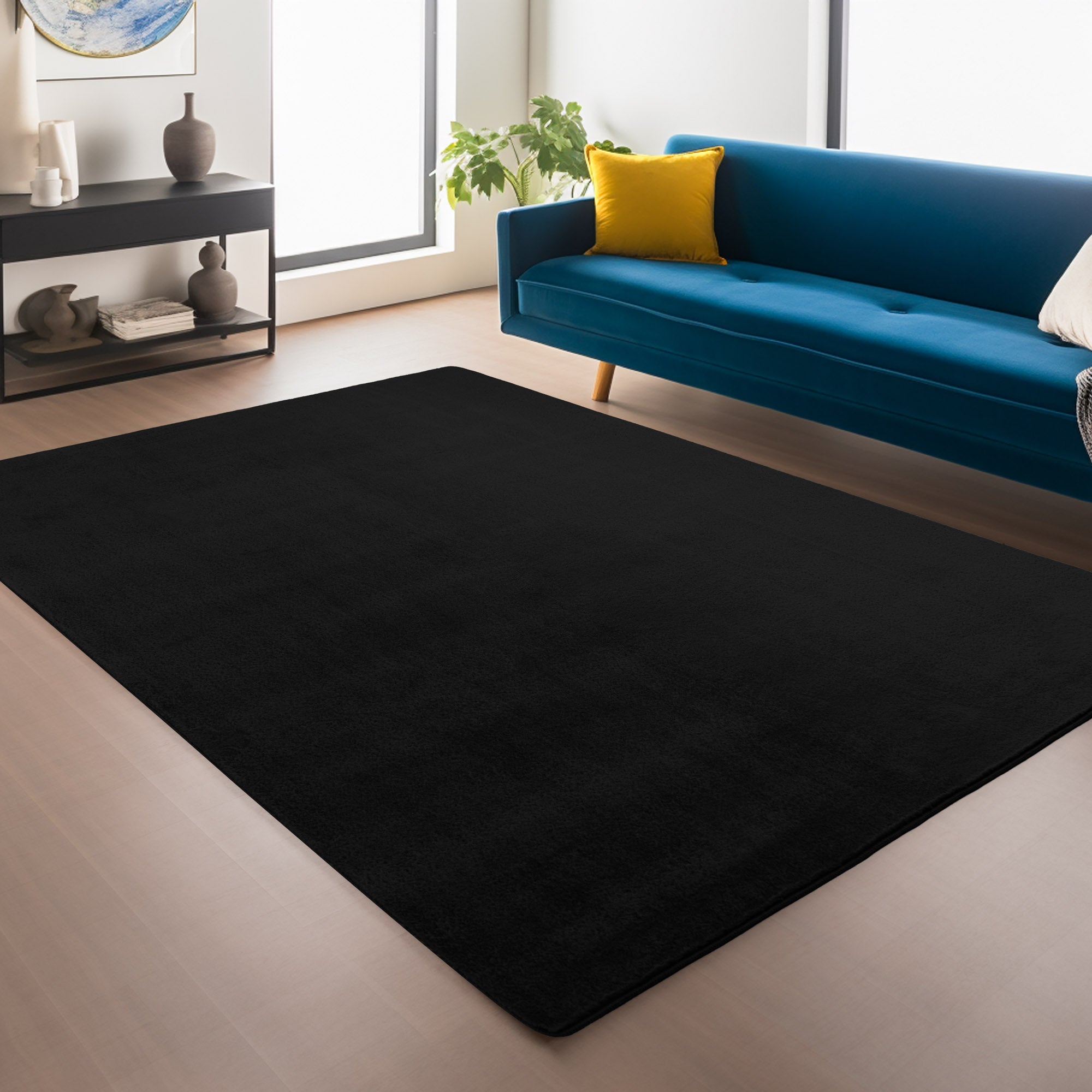 ALBA - Tapis Noir à Poils Courts Doux - ALB1400NOI ALBA