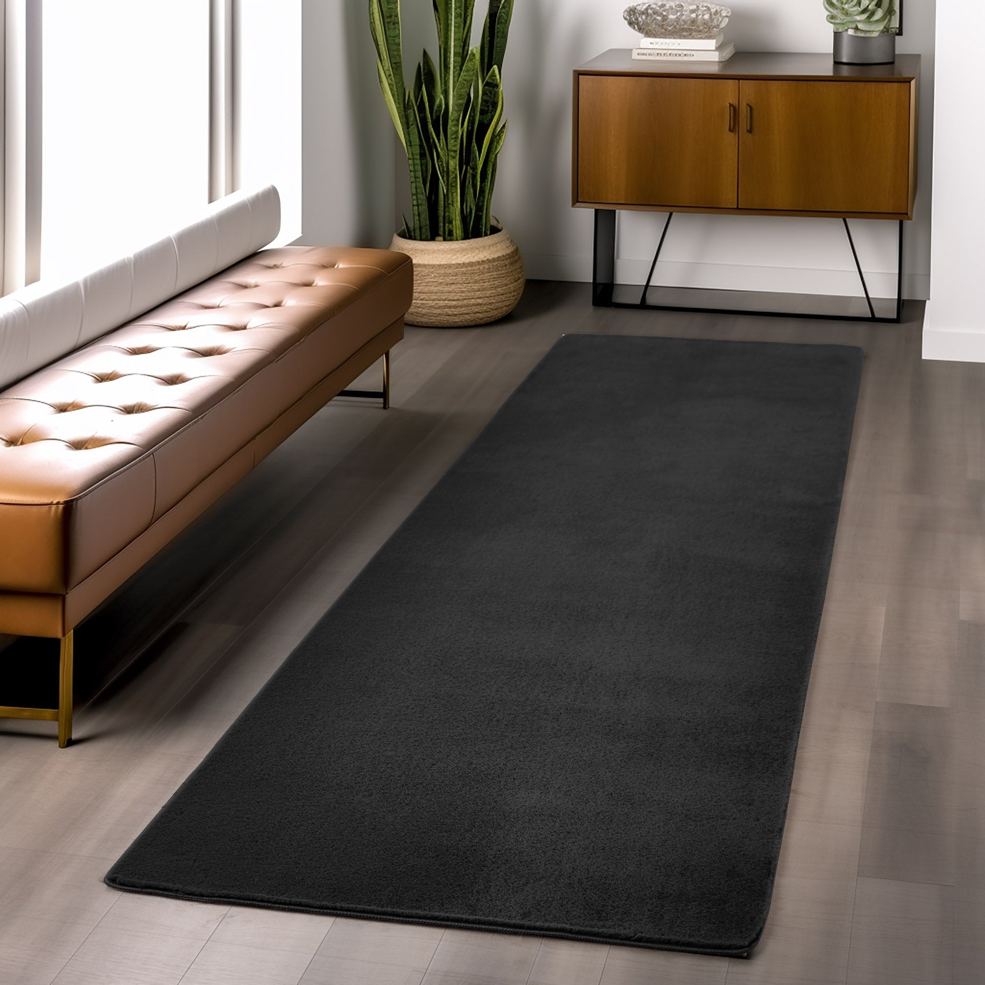 ALBA - Tapis Noir à Poils Courts Doux - ALB1400NOI ALBA