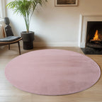 ALBA - Tapis Rose Rond à Poils Courts Doux - ALB1400ROS ALBA