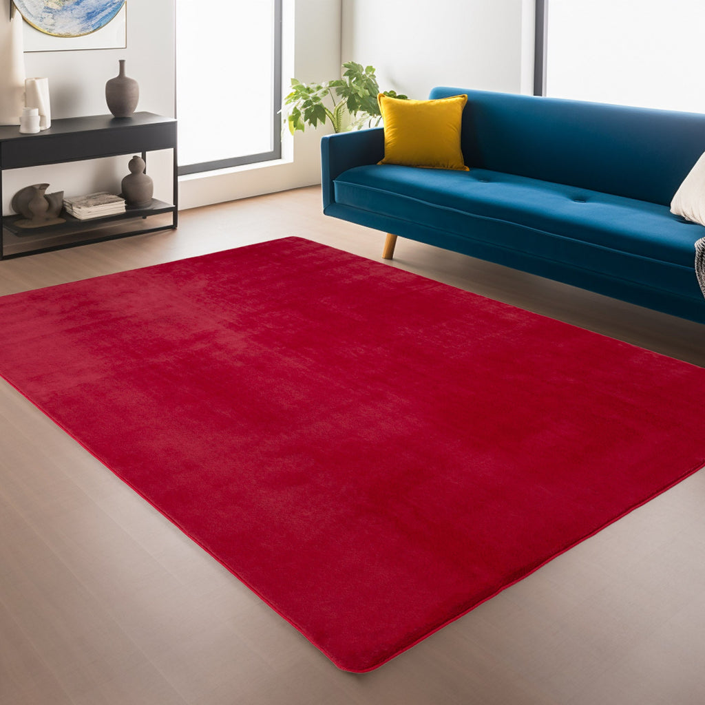 ALBA - Tapis Rouge à Poils Courts Doux - ALB1400ROU ALBA