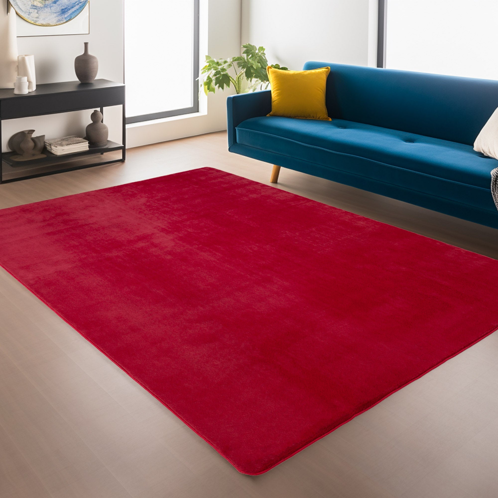 ALBA - Tapis Rouge à Poils Courts Doux - ALB1400ROU ALBA