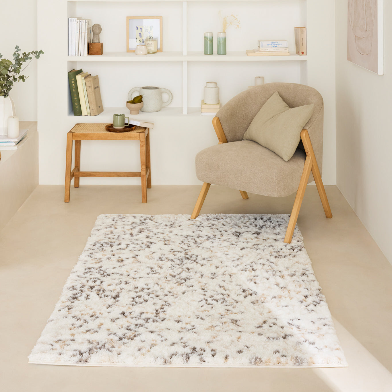 Tapis à poils longs - Beige confettis - Collection Alena ALENA