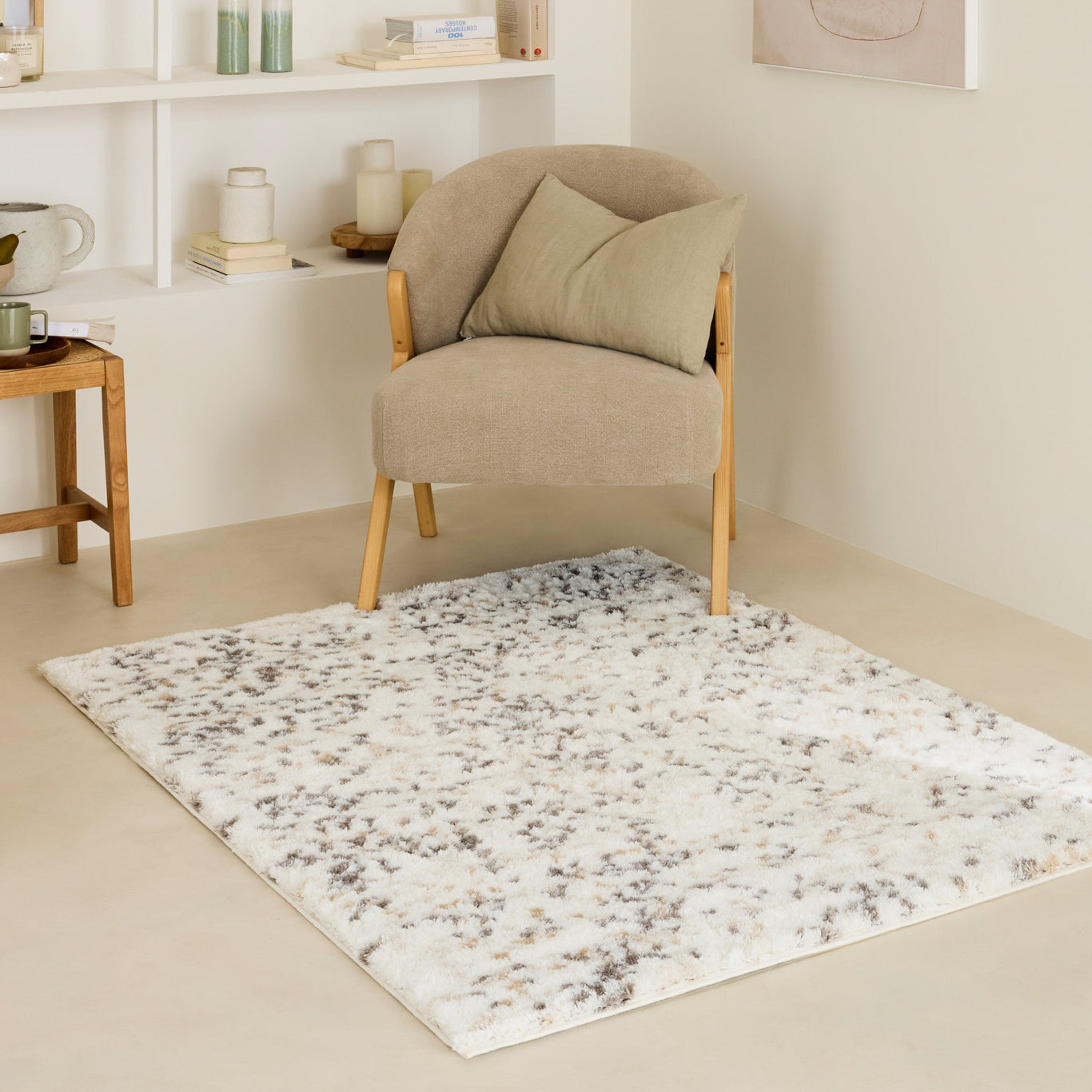 Tapis à poils longs - Beige confettis - Collection Alena ALENA