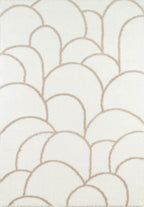 Tapis motif arc crème et ivoire : ALE672CRE ALENA