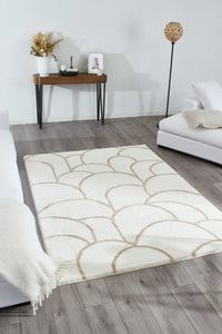 Tapis motif arc crème et ivoire : ALE672CRE - Nazar rugs