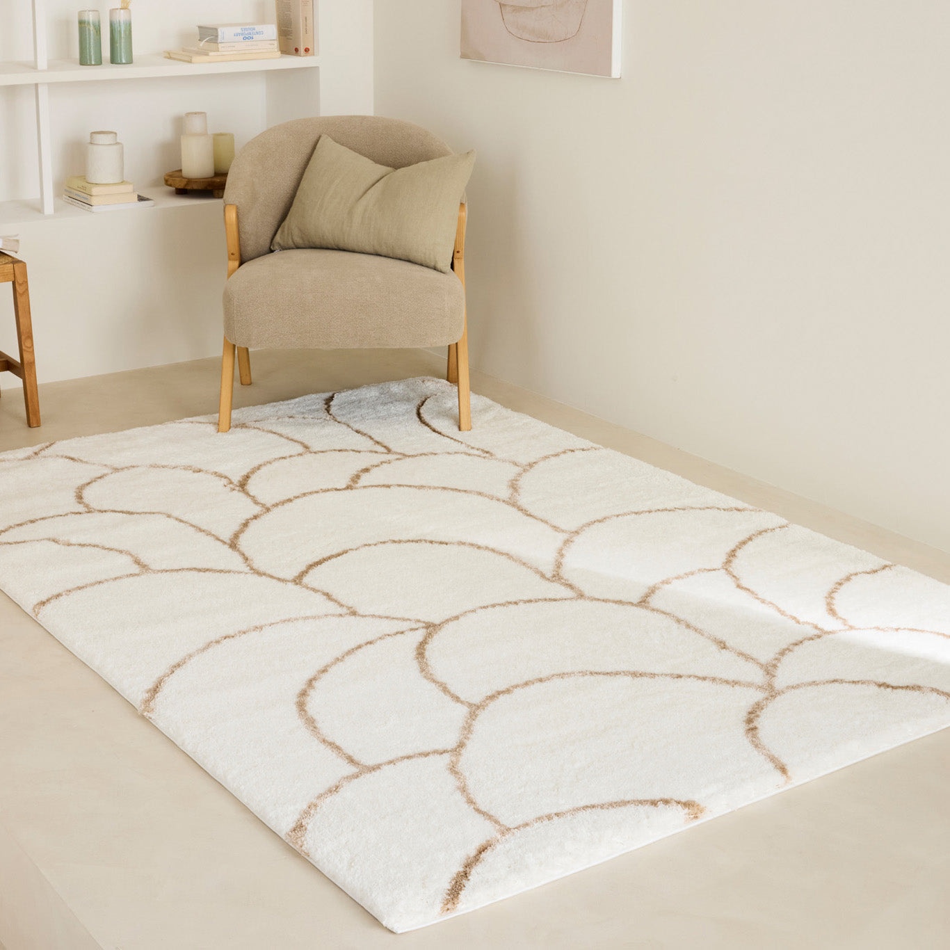 Tapis à poils longs - Crème - Collection Alena ALENA