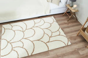 Tapis motif arc crème et ivoire : ALE672CRE - Nazar rugs