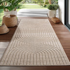 ALVORA - Tapis intérieur/extérieur beige à motif géométrique - ALV1201BEI ALVORA