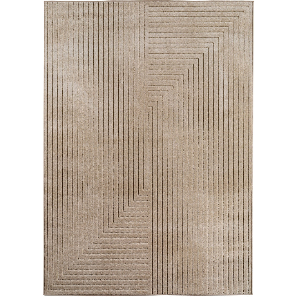 ALVORA - Tapis intérieur/extérieur beige à motif graphique - ALV1202BEI ALVORA