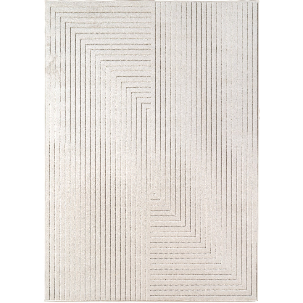 ALVORA - Tapis intérieur/extérieur crème à motif graphique - ALV1202CRE ALVORA