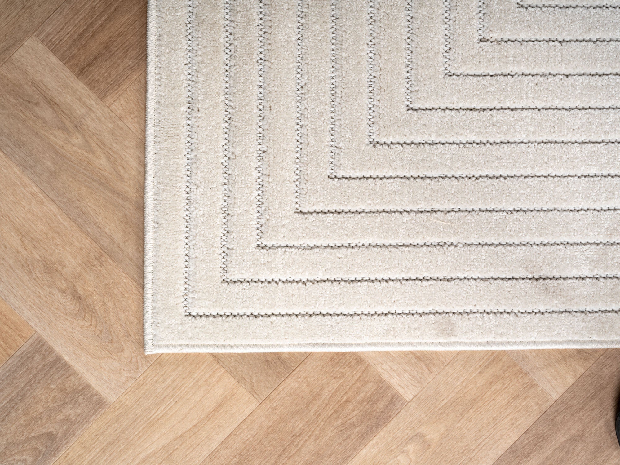 ALVORA - Tapis intérieur/extérieur crème à motif graphique - ALV1202CRE ALVORA