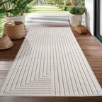 ALVORA - Tapis intérieur/extérieur crème à motif graphique - ALV1202CRE ALVORA