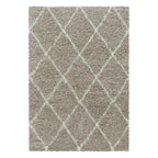 ALVOR – Tapis shaggy à poils longs motif berbère beige – ALV3401BEI ALVOR