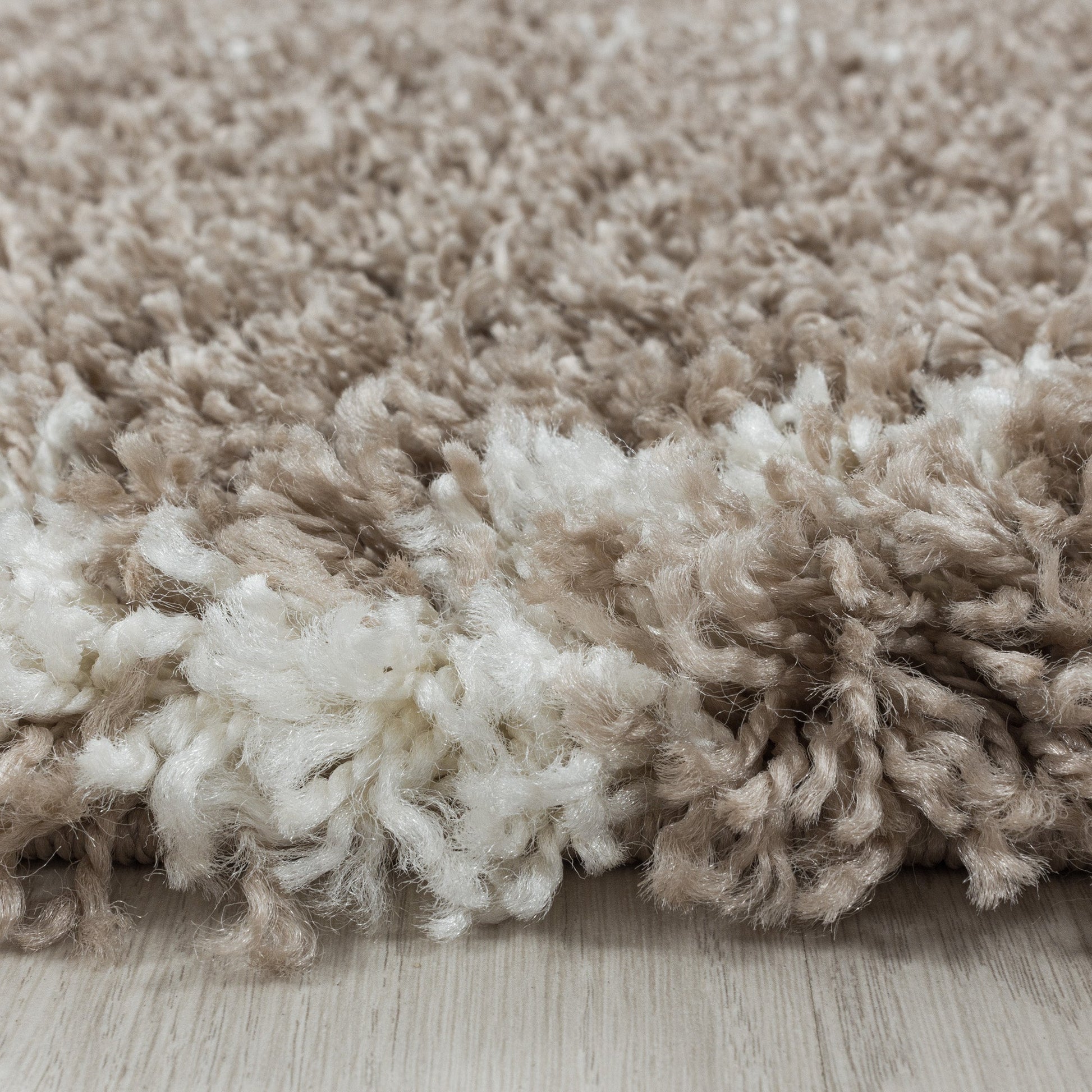 ALVOR – Tapis shaggy rond à poils longs motif berbère beige – ALV3401BEI ALVOR