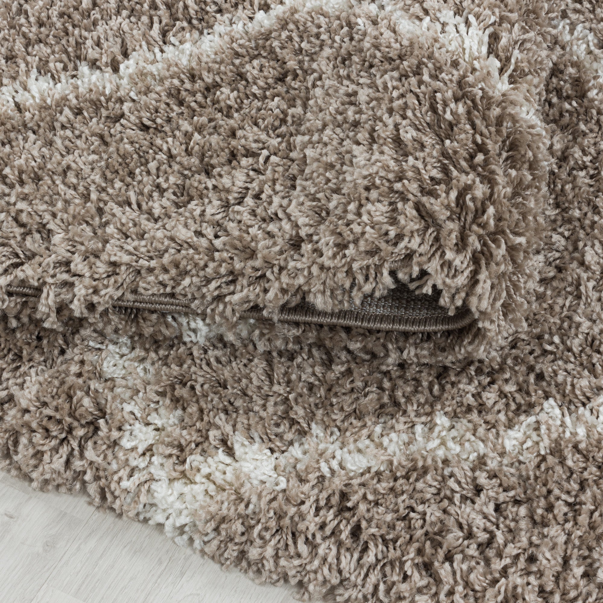 ALVOR – Tapis shaggy à poils longs motif berbère beige – ALV3401BEI ALVOR