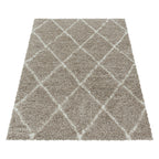 ALVOR – Tapis shaggy à poils longs motif berbère beige – ALV3401BEI ALVOR