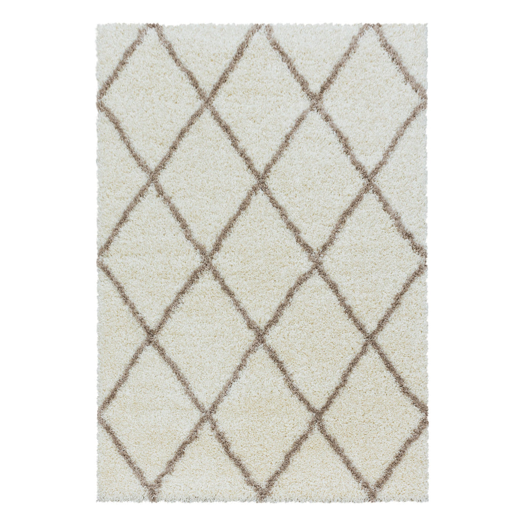 ALVOR – Tapis shaggy à poils longs motif berbère crème – ALV3401CRE ALVOR