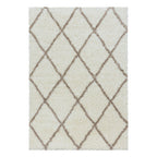 ALVOR – Tapis shaggy à poils longs motif berbère crème – ALV3401CRE ALVOR