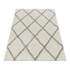 ALVOR – Tapis shaggy à poils longs motif berbère crème – ALV3401CRE ALVOR