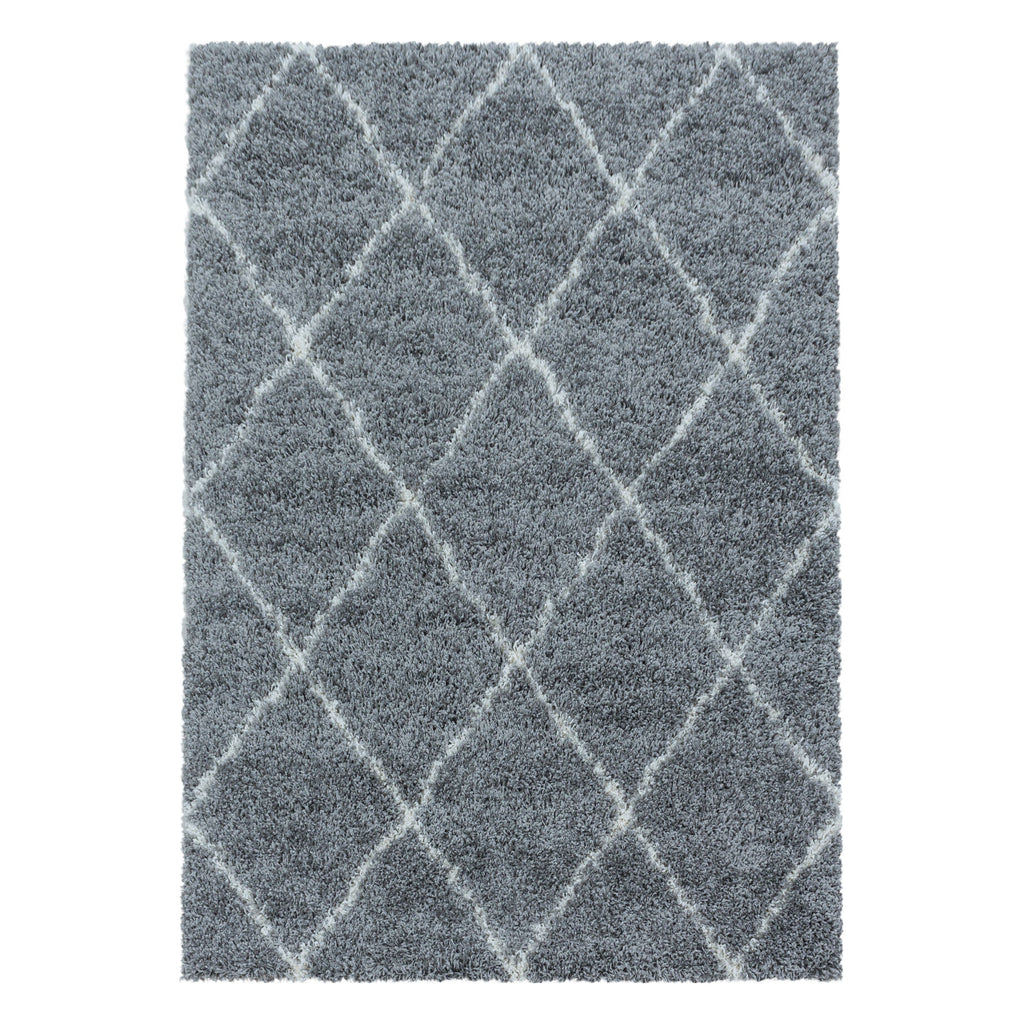 ALVOR – Tapis shaggy à poils longs motif berbère gris – ALV3401GRI ALVOR