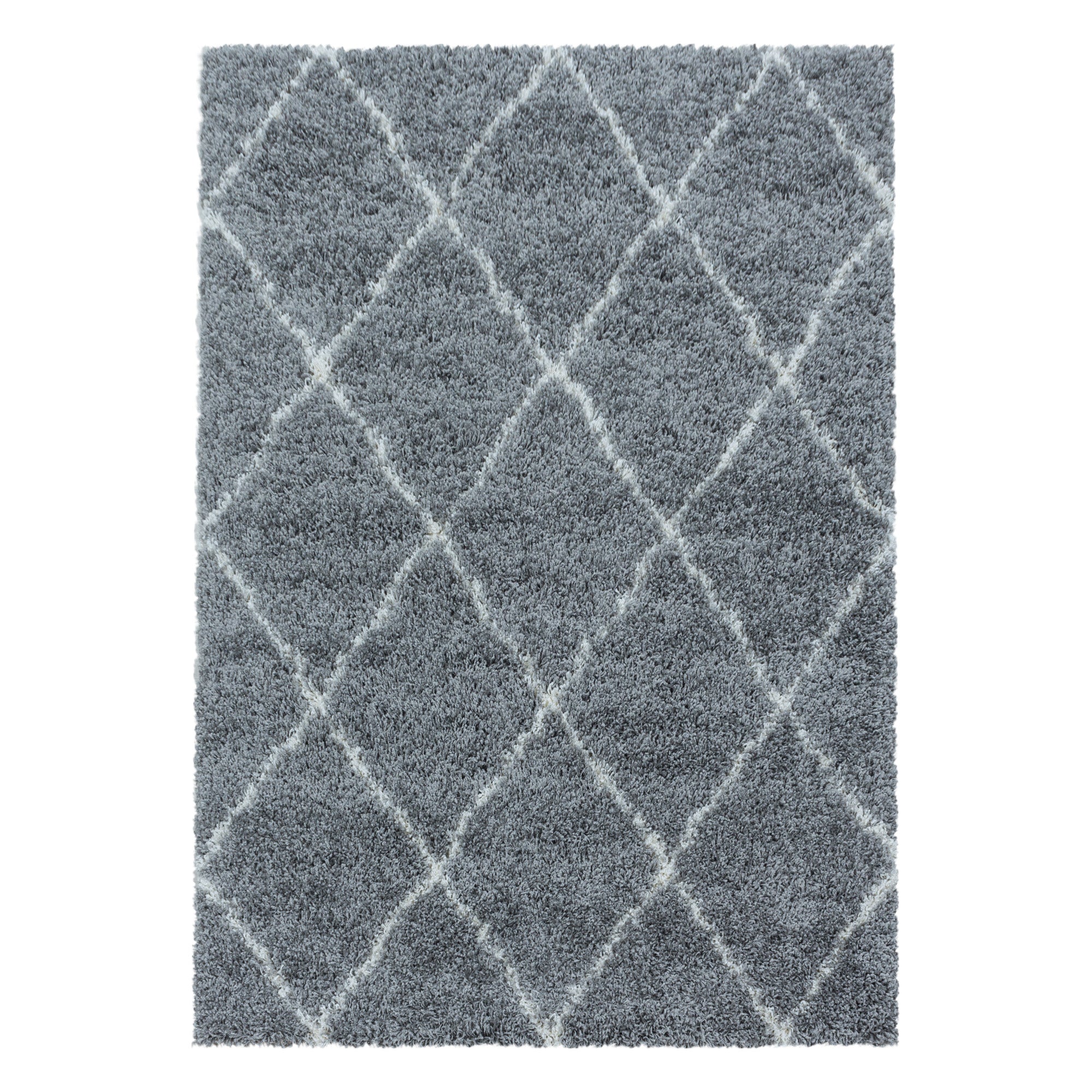 ALVOR – Tapis shaggy à poils longs motif berbère gris – ALV3401GRI ALVOR